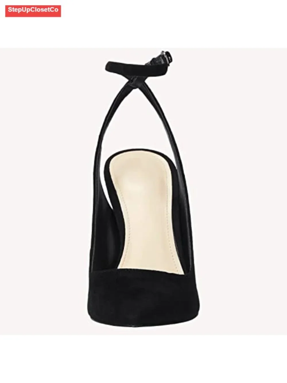 Womens Pointed Toe Slingback Heels High Heel Wedding Pumps Faux Leather